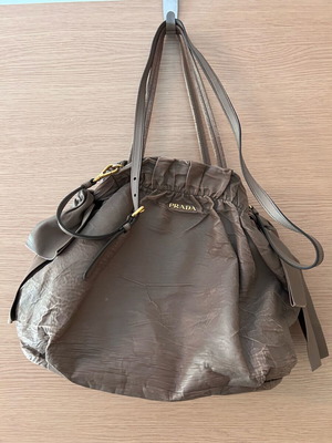 Prada crossbody bag gray leather used