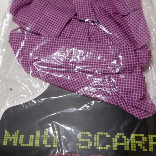 Multi scarf Polo lila checkered polyester new