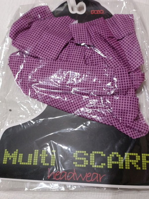 Multi scarf Polo lila checkered polyester new