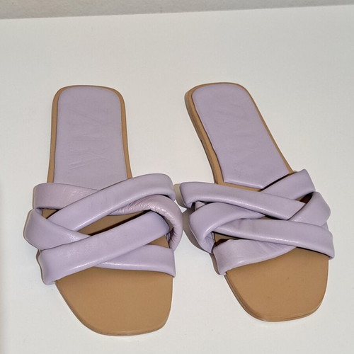 Zara women's leather sandals lilac size 36 new