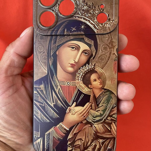 iPhone 17 Pro Max Silicone Case "Η Θεοτόκος με το Βρέφος Ιησού" New