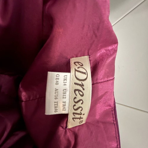 Maxi purple dress with embroidered sleeves like new, size S-M