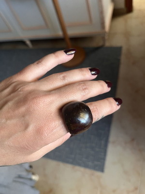 Wooden ring like new, brown