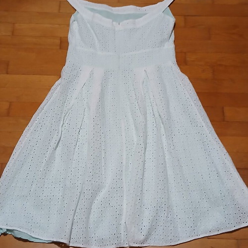 Anna Riska white midi dress broderie anglaise size medium like new
