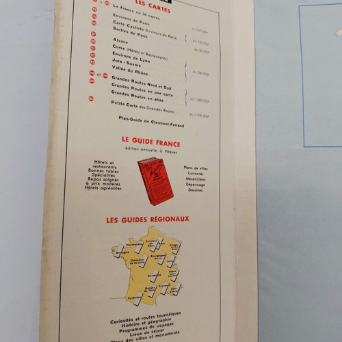 Vintage Michelin France Grandes Routes map used, 1950s-60s