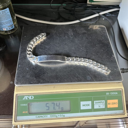 Silver identity bracelet with integrated clasp 1000 grade like new