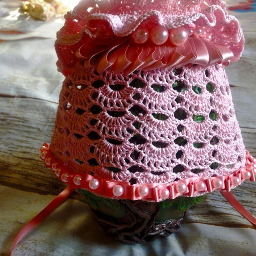 Knitted hat handmade, 100% cotton, pink, for children 1-3 years