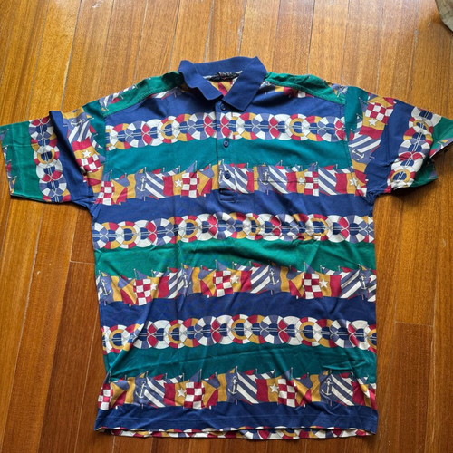 Paul & Shark Yachting vintage polo shirt XL like new with nautical print