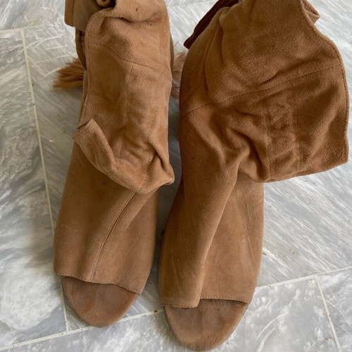Μποτίνια peep toe H&M μεταχειρισμένα, μπεζ, νούμερο 40