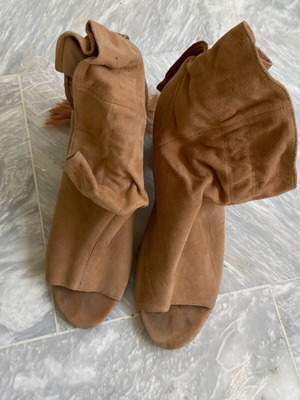 Μποτίνια peep toe H&M μεταχειρισμένα, μπεζ, νούμερο 40