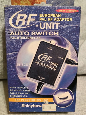 European PAL RF Adaptor Auto Switch for PlayStation 1 & 2 new
