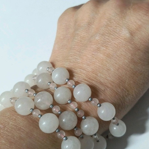Rose quartz necklace new, length 71cm