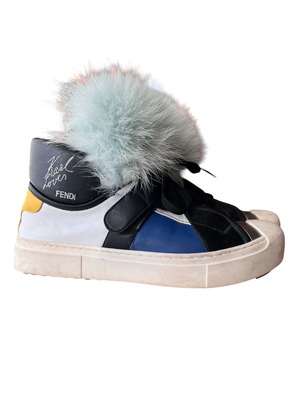 Fendi Karlita sneakers употребявани, размер 37, бял и черен