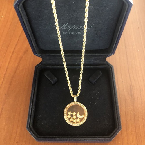 Chopard Happy Diamonds Moon & Stars pendant like new, 18k gold