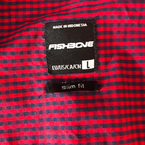 Fishbone Shirt new, size L, burgundy and black