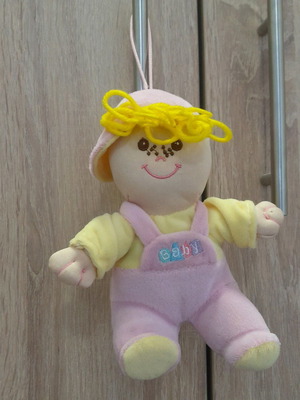 Fabric doll and rattle new