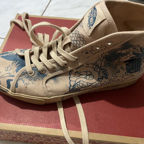 Vans Vault x TTSWTRS UA OG Style 24 NTC LX sneakers size 40 like new, beige with tattoo designs