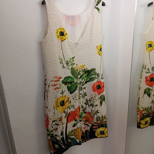Floral dress like new, white and red