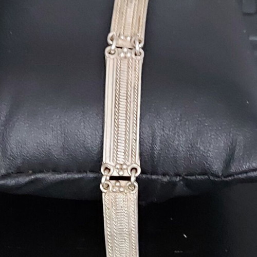 Vintage massive silver filigree bracelet used, 925 hallmark