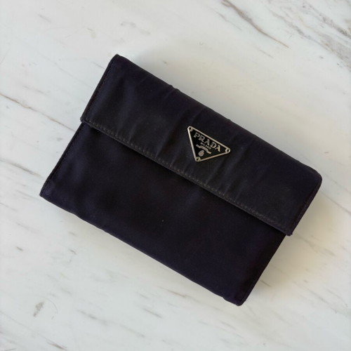 Prada women’s wallet used, purple nylon