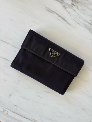 Prada women’s wallet used, purple nylon