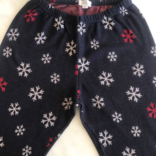 Happy People winter pajama set dark blue with Christmas designs like new