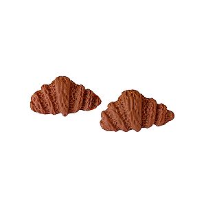 Σκουλαρίκια καρφωτά κρουασάν σοκολάτας με πολυμερικό πηλό