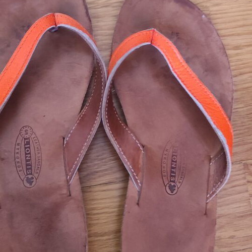Liontis handmade leather sandals size 35 used, colorful set
