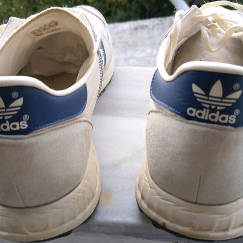 Adidas TRX used men's athletic shoes size 46.5 white and blue