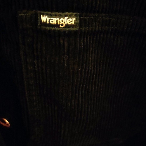 Wrangler Black Corduroy Jacket with Ecru Detachable Faux Fur Collar New Size S