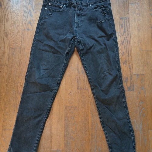 Abercrombie & Fitch black washed jeans used, stain on front, size S