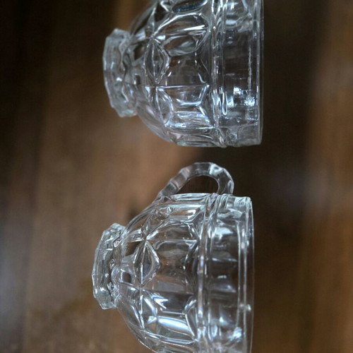 Set of two glass cups new