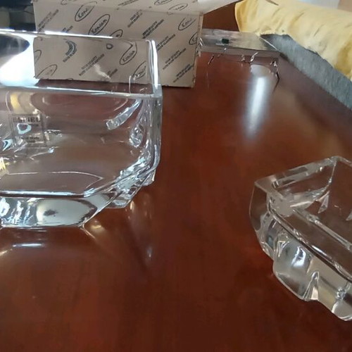 Espiel collection crystal set with large bowl and handmade ashtray new