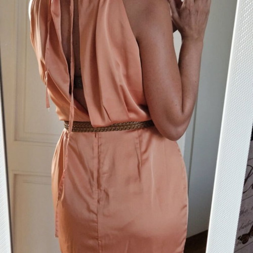 ASOS peach satin dress, size L, without belt