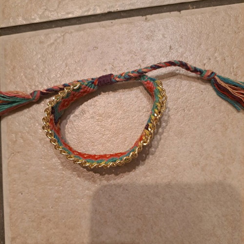 Ethnic bracelet handmade, like new, multicolored and gold