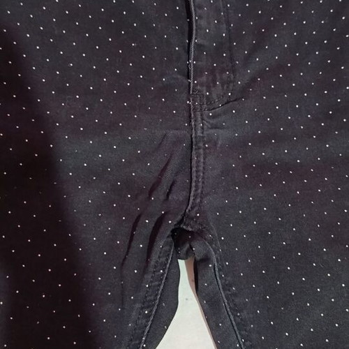 Stradivarius Basics black skinny fit elastic polka dot jeans, size S