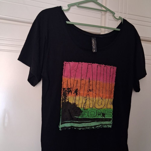 T-Shirt Maui & Sons like new, size S, black with print