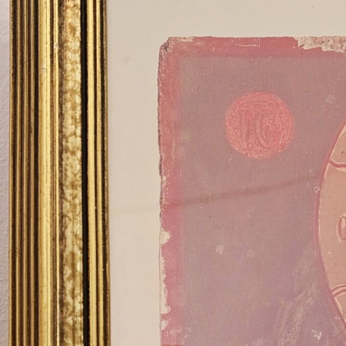 Christ Pantocrator image framed, 17th century portable icon copy