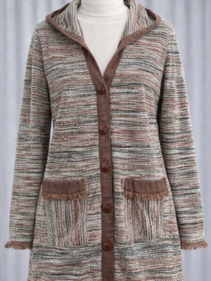 Дамска дълга кафява жилетка като нова, размер S