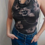 Halter floral bodysuit new, size XS