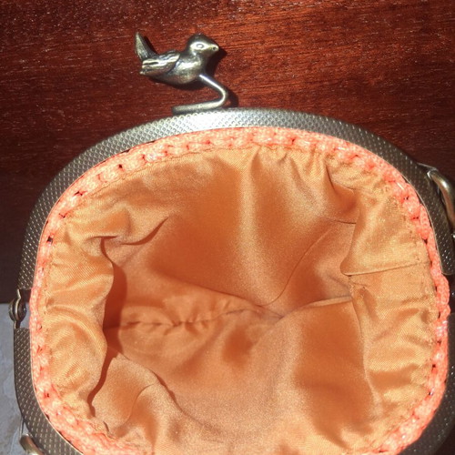 Knitted handbag new, orange color