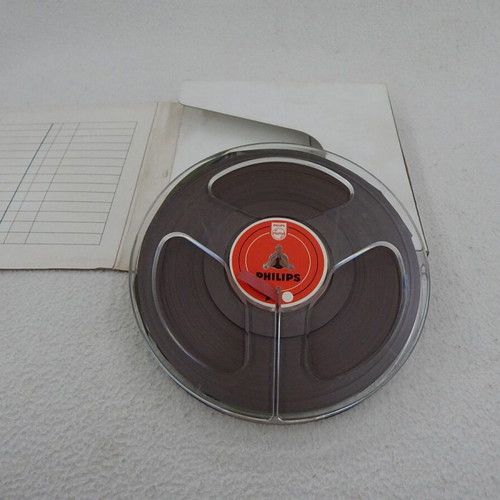 Philips reel tape with case, 14.5 cm diameter