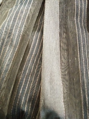 Ready-made olive curtain new with handmade stitching and bows