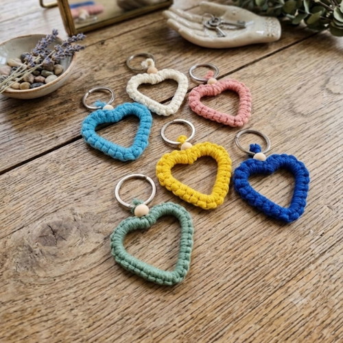 Macrame heart-shaped keychains new