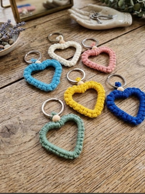 Macrame heart-shaped keychains new