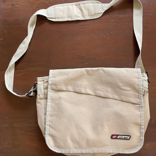 City Bag messenger bag used, beige khaki crossbody