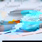  σετ 3 μπωλακια  κ  κ κουταλι σε θηκη !Tupperware