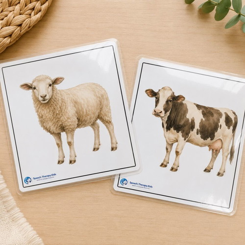 Farm Animal Cards like new, set of 18 laminated educational cards