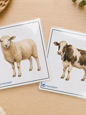 Farm Animal Cards like new, set of 18 laminated educational cards
