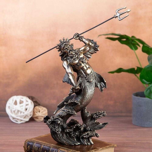 Poseidon statue new, decoration 28 cm, polyresin